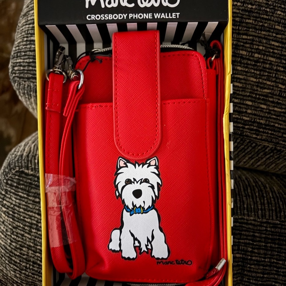 Marc tetro nwt Red Dog Print Crossbody Bag
